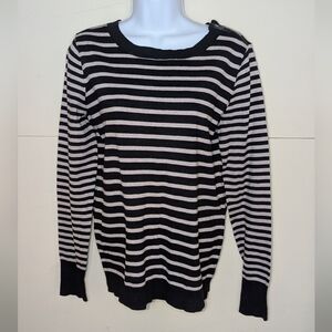 Express Striped Sweater Crewneck Black and Tan